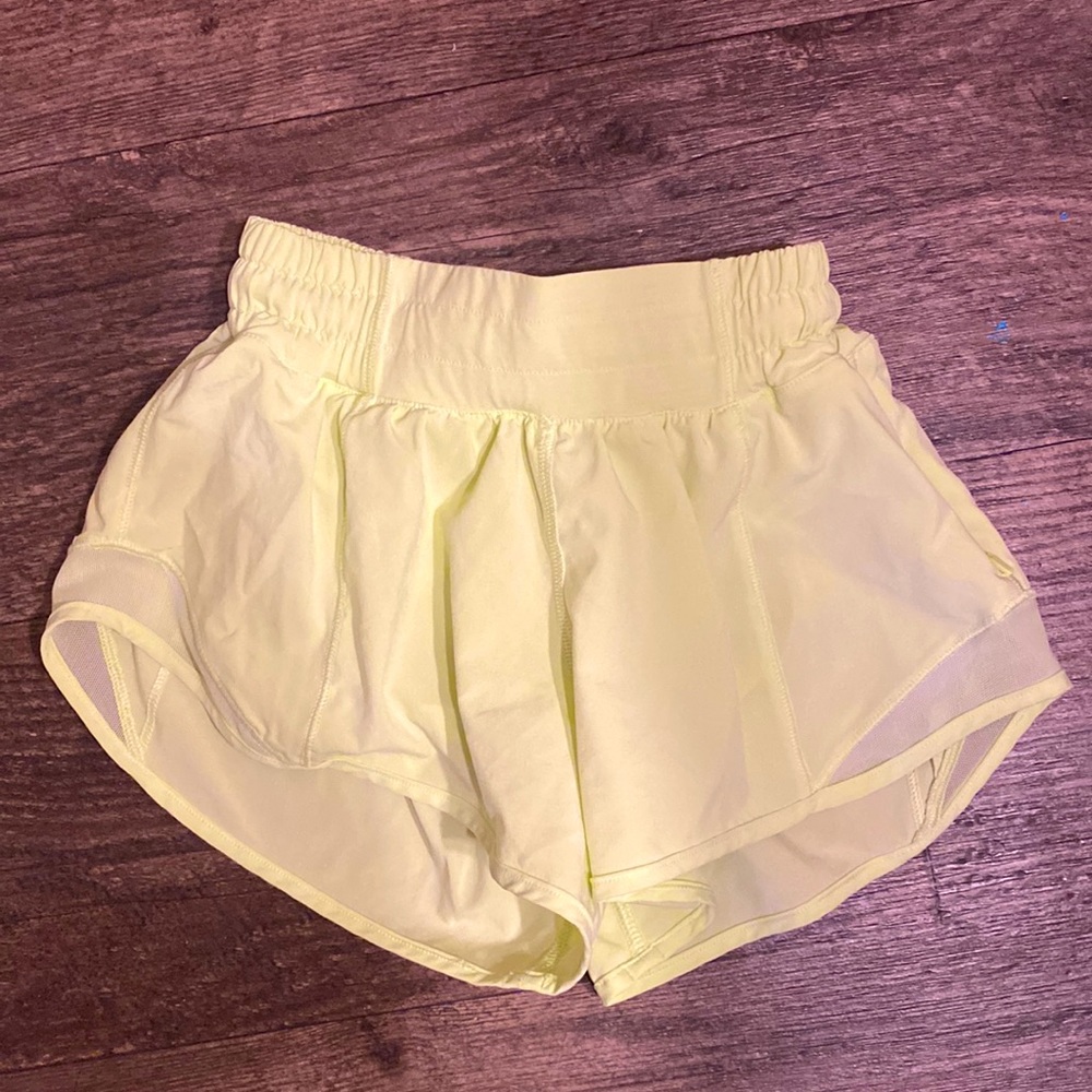 lululemon pale yellow Athletic Shorts